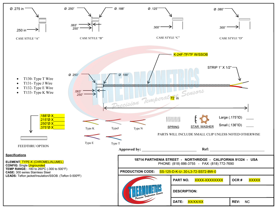 Bearing Thermocouple Sensor Template